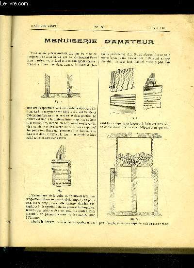 JOURNAL DE L'AMATEUR DES TRAVAUX MANUELS N 53 - MENUISERIE D'AMATEUR, FERRONNERIE ARTISTIQUE, ALLUMOIRS ELECTRIQUE, LES SIFFLETS, GNOMONIQUE ART DE TRACER LES CADRANS SOLAIRES, L'EXPOSITION UNIVERSELLE DE 1900, CHRONIQUE, EXPLICATIONS DES DESSINS