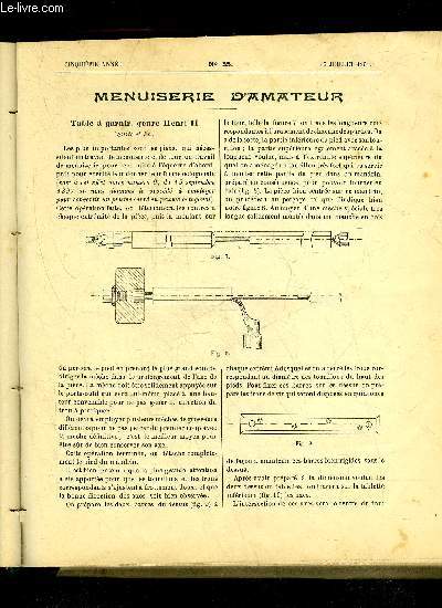JOURNAL DE L'AMATEUR DES TRAVAUX MANUELS N 55 - TABLE A GARNIR GENRE HENRI II, HORLOGE ELECTRIQUE, JEU DE TONNEAU,THEATRE D'OMBRE, LE TOURNAGE DE METAUX,LES TRUCS D'ATELIER, CHRONIQUE, EXPLICATIONS DES DESSINS, RECETTES UTILES