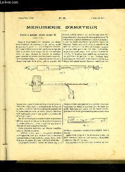 JOURNAL DE L'AMATEUR DES TRAVAUX MANUELS N 55 - TABLE A GARNIR GENRE HENRI II, HORLOGE ELECTRIQUE, JEU DE TONNEAU,THEATRE D'OMBRE, LE TOURNAGE DE METAUX,LES TRUCS D'ATELIER, CHRONIQUE, EXPLICATIONS DES DESSINS, RECETTES UTILES