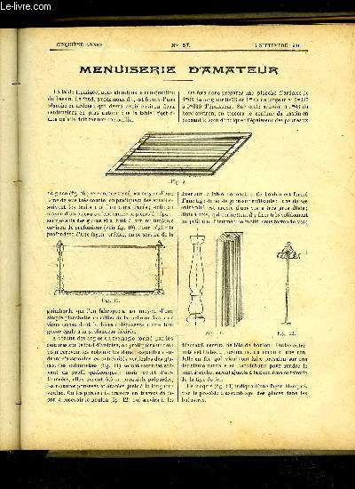 JOURNAL DE L'AMATEUR DES TRAVAUX MANUELS N 57 - CONSTRUCTION D'UN AQUARIUM, SCULPTURE GEOMETRIQUE CRENELEE, MOULINS ET MOULINET, LE TOUR, CHRONIQUE, EXPLICATIONS DES DESSINS