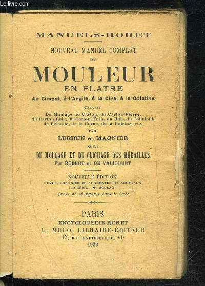 MOULEUR EN PLATRE - ENCYCLOPEDIE RORET