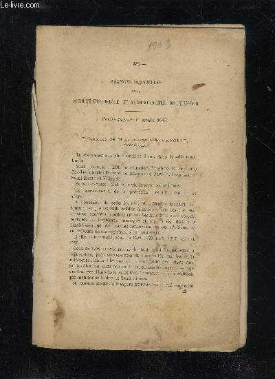 BULLETIN DE LA SOCIETE HISTORIQUE ET ARCHEOLOGIQUE DU PERIGORD - TOME XXX - LIVRAISON N 5
