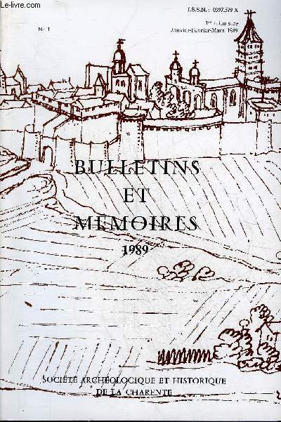 BULLETINS ET MEMOIRES DE LA SOCIETE ARCHEOLOGIQUE ET HISTORIQUE DE LA CHARENTE N1 1989 Contribution  l'tude de l'art mobilier  la structuration de magdalnien aquitain le cas de l'abri Paignon  Montgaudier par Bouvier Crmades Duport etc.