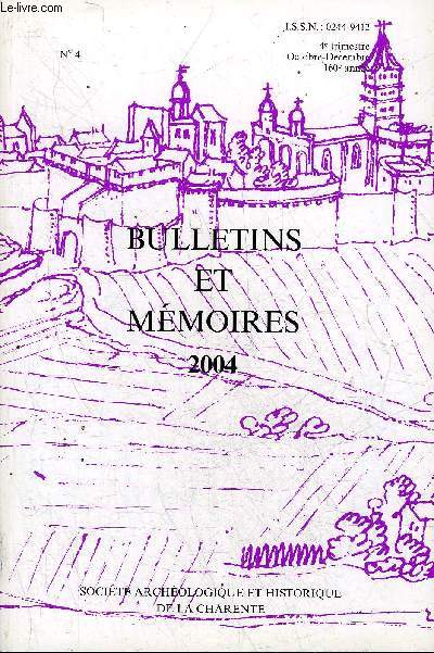 BULLETINS ET MEMOIRES DE LA SOCIETE ARCHEOLOGIQUE ET HISTORIQUE DE LA CHARENTE N4 2004 - La logique d'une progession vers l'ouest des implantations de Grandmont 2e partie des raisons conomiques par Larigauderie Beijeaud etc.