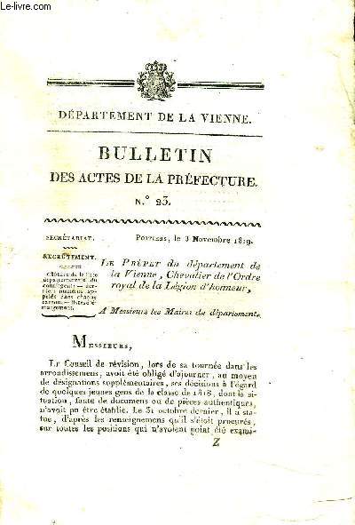 LOT : RECUEIL DES ACTES DE LA PREFECTURE DE LA VIENNE + BULLETIN DES ACTES DE LA PREFECTURE DEPARTEMENT DE LA VIENNE + RECUEIL DES ACTES ADMINISTRATIFS DE LA PREFECTURE DU DEPARTEMENT DE LA VIENNE - VOIR NOTICE