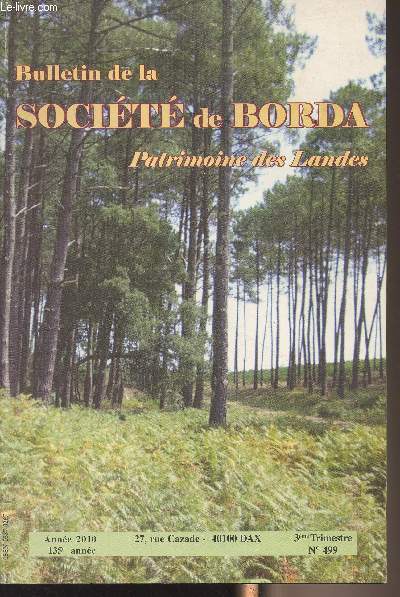 BULLETIN DE LA SOCIETE DE BORDA N 499 - 135e anne -