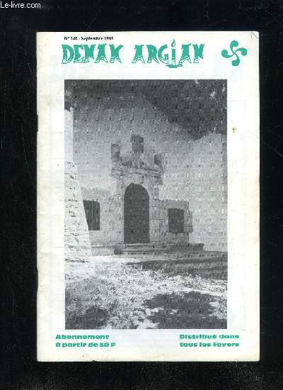 DENAK AGIAN N 140 - EGLISE ET TOURISME ; SEMENCE DE VIE ; MIXEL GARICOITZ ; L'EGLISE DE SAINT JEAN DE LUZ AU CARREFOUR DU MONDE