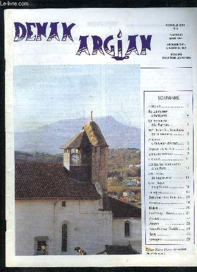 DENAK AGIAN NOUVELLE SERIE N 5 - EditorialEskualdunen oiharzuna..La pastorale ds Fiancs.Xlles Journes Mondiales de la JeunesseAntoine d'Abbadie dArrast..Mission de la Mer.Saint-Jean-de-Luz..Ciboure.Les jeunes vont entre
