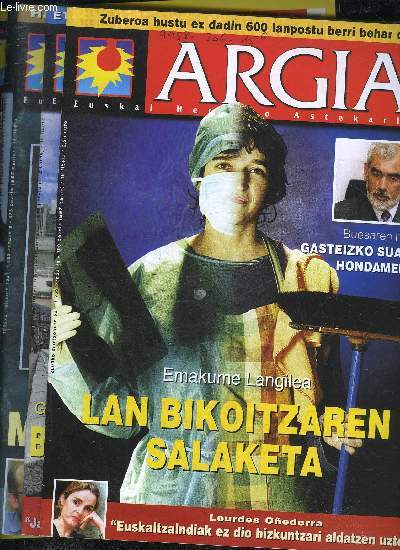 ARGIA EUSKAL HERRIKO ASTEKARIA - LOT DE 5 NUMEROS