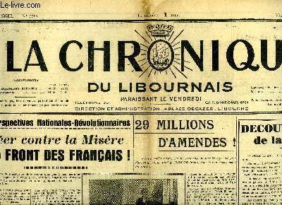 LA CHRONIQUE DU LIBOURNAIS N 7716 - VENDREDI 20 FEVRIER 1942