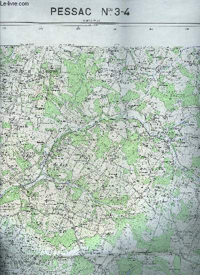 CARTE 1/25000e - PESSAC N 3-4 BORDEAUX N 7-8 - ENTRE DEUX MERS - LATRESNE CARIGNAN LOUPES HAUX CAMBES CADAUJAC SADIRAC QUINSAC