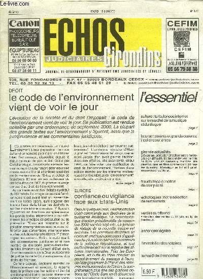 ECHOS JUDICIAIRE GIRONDINS N4742 - MARDI 19 JUIN 2001