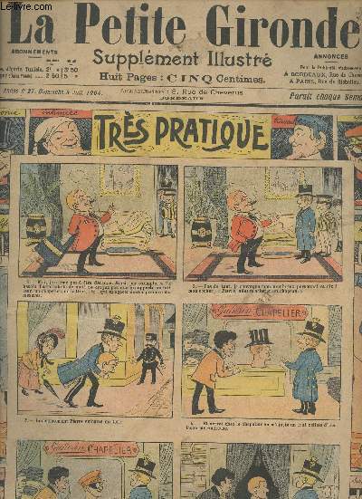 LA PETITE GIRONDE SUPPLEMENT ILLUSTRE - 7EME ANNEE N 27 - Dimanche 3 juil. 1904 - Trs pratique - Pas de chance - Les fromages - Concours n258 concours de transposition - Le mot pour rire - Le bton blanc de l'agent Ribouis - Mots pour rire