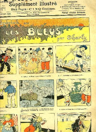 LA PETITE GIRONDE SUPPLEMENT ILLUSTRE - 8EME ANNEE N 43 OCT. 1905 - les bleus par Charly - en route pour la caserne - vtements neufs et d'occasion - mise en position du soldat sans armes - premire conqute - le rve.