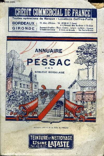 ANNUAIRE DE PESSAC ET DE LA BANLIEUE BORDELAISE.
