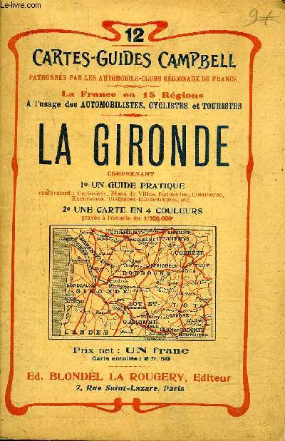CARTES GUIDES CAMPBELL N12 - LA GIRONDE .