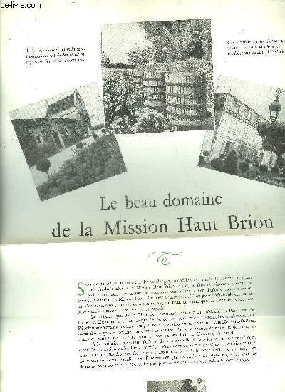 UNE BROCHURE : LE BEAU DOMAINE DE LA MISSION HAUT BRION.