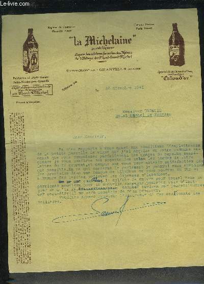 UNE LETTRE DE UNE PAGE DACTYLOGRAPHIEE SIGNEE DE 