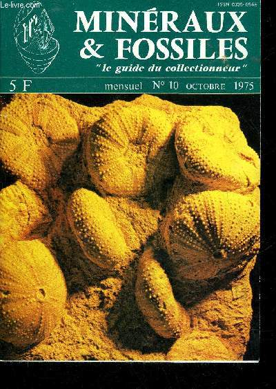 MINERAUX ET FOSSILES N10 OCTOBRE 1975 -