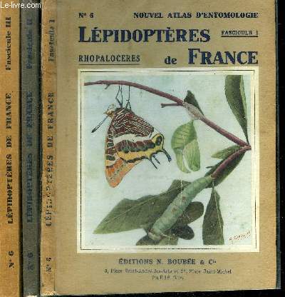 ATLAS DES LEPIDOPTERES DE FRANCE - 3 FASCICULES - FASCICULES 1 + 2 + 3 .
