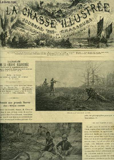 LA CHASSE ILLUSTREE N 20 Chasses aux grands fauves dans l'Afrique centrale par Edouard Foa - une chasse  l'agui par La Rochefoucauld - en automobile par Roggiat - encore en baie de Somme par Lavigerie .