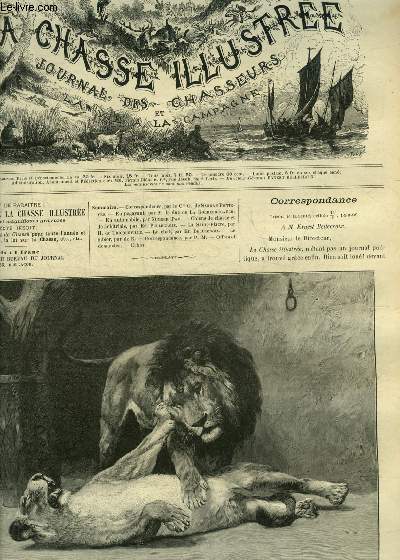 LA CHASSE ILLUSTREE N 38 Correspondance par Sabran Pontevs - en pagayant par La Rochefoucauld - en automobile par Number Two - chiens de chasse et de fieldtrials par Bellecroix - la Saint Fiacre par Tricqueville - le chat par Bellecroix ETC.