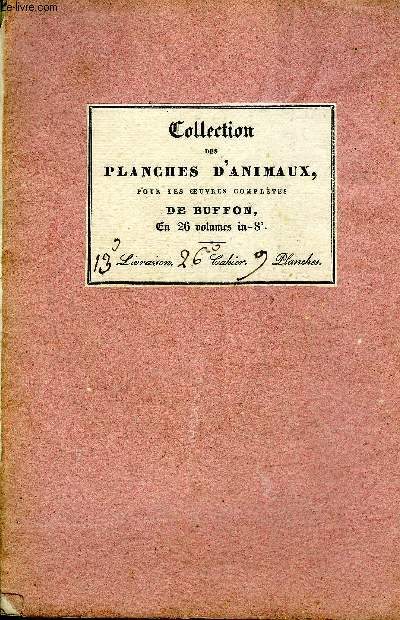 COLLECTION DES PLANCHES D'ANIMAUX POUR LES OEUVRES COMPLETES DE BUFFON - 7 PLANCHES EN NOIR ET BLANC.