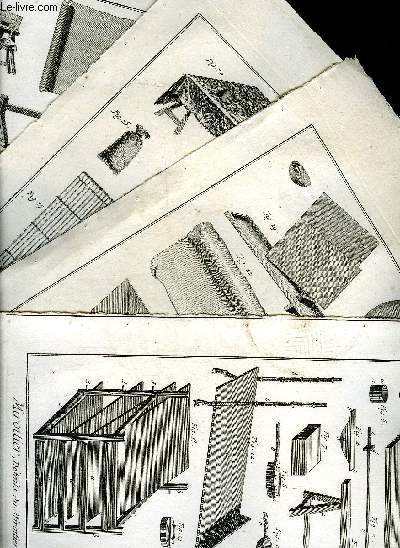 4 PLANCHES EN NOIR ET BLANC EXRAITES DE L'ENCYCLOPEDIE DE DIDEROT ET D'ALEMBERT SUR LE THEME MIROITIER.