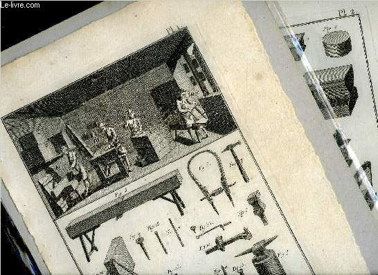 2 PLANCHES EN NOIR ET BLANC EXRAITES DE L'ENCYCLOPEDIE DE DIDEROT ET D'ALEMBERT SUR LE THEME LAYETIER.