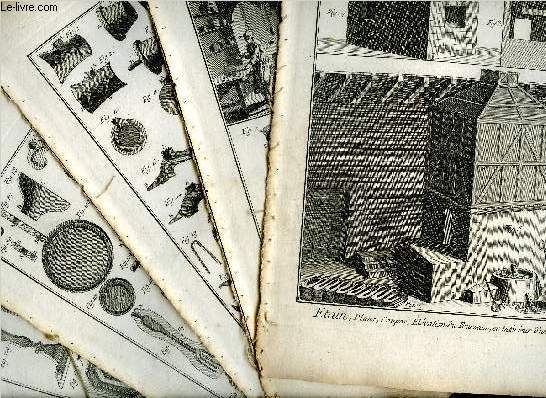 8 PLANCHES EN NOIR ET BLANC EXRAITES DE L'ENCYCLOPEDIE DE DIDEROT ET D'ALEMBERT SUR LE THEME ETAIN.