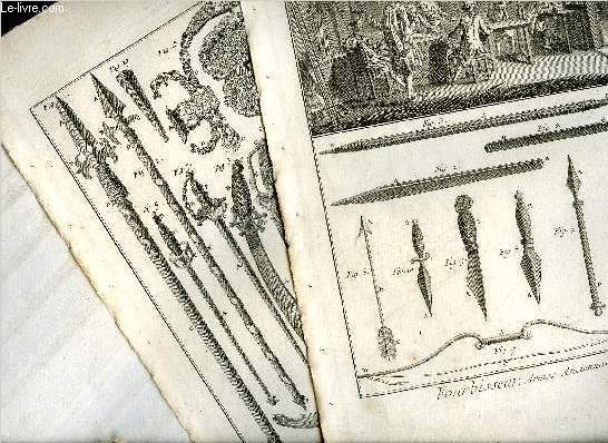 5 PLANCHES EN NOIR ET BLANC EXRAITES DE L'ENCYCLOPEDIE DE DIDEROT ET D'ALEMBERT SUR LE THEME FOURBISSEUR.