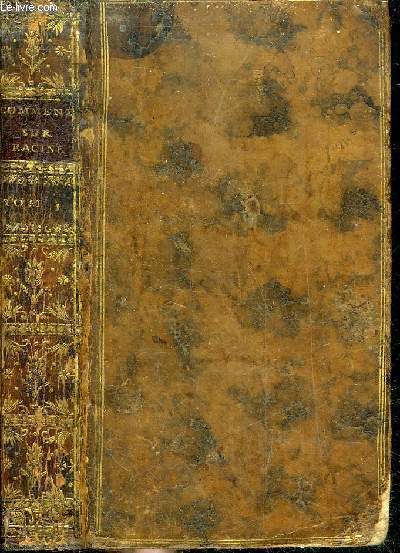 COMMENTAIRES SUR LES OEUVRES DE JEAN RACINE - TOME PREMIER SEUL.