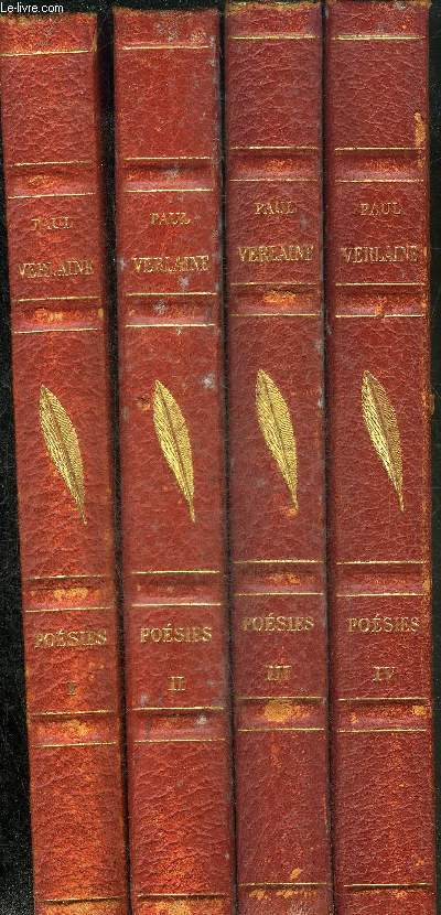 OEUVRES POETIQUES DE PAUL VERLAINE - 4 TOMES EN 4 VOLUMES - TOMES 1+2+3+4.