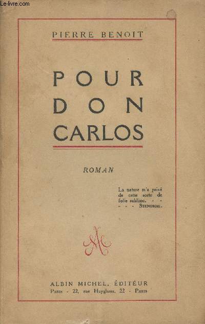 Pour Don Carlos - (Edition originale)