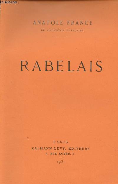 Rabelais - (Edition originale)