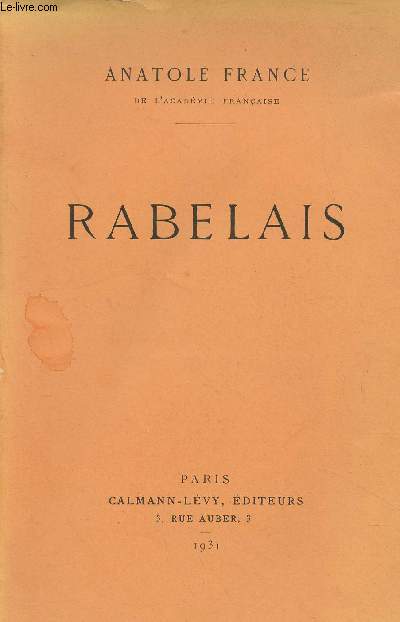 Rabelais - (Edition originale)