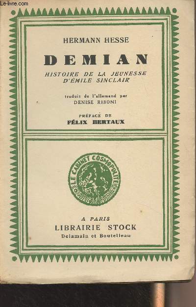 Demian - Histoire de la jeunesse d'Emile Sinclair - 