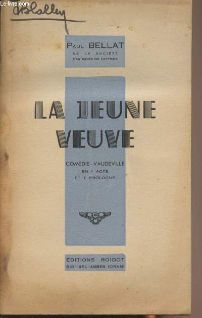 La jeune veuve - Comdie-Vaudeville en 1 actes et 1 prologue