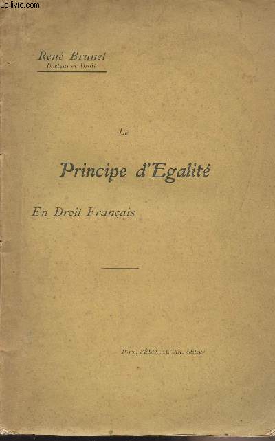 Le principe d'égalité en droit français
