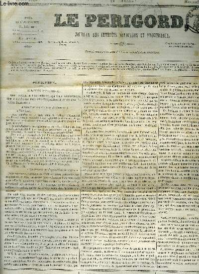 LE PERIGORD JOURNAL DES INTERETS NATIONAUX ET PROVINCIAUX N102 1843 - Prigueux lection d'excideuil - thatre de Prigueux Robert le Diable - mouvement du port de Prigueux - caisse d'pargne de Prigueux etc.