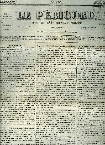 LE PERIGORD JOURNAL DES INTERETS NATIONAUX ET PROVINCIAUX N134 1843 - Prigueux - Rgine (suite) - du discours de la couronne revue des journaux - christianisme - voirie vicinale avis aux riverains des chemins vicinaux et des rues des bourgs et hameaux