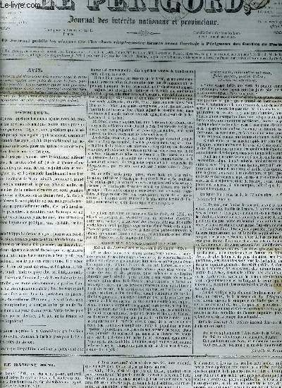 LE PERIGORD JOURNAL DES INTERETS NATIONAUX ET PROVINCIAUX N207 1844 - le rameau bni - nouvelles de goritz - Chine les nouvelles de la Chine annoncent deux vnemns de la plus haute gravit etc.