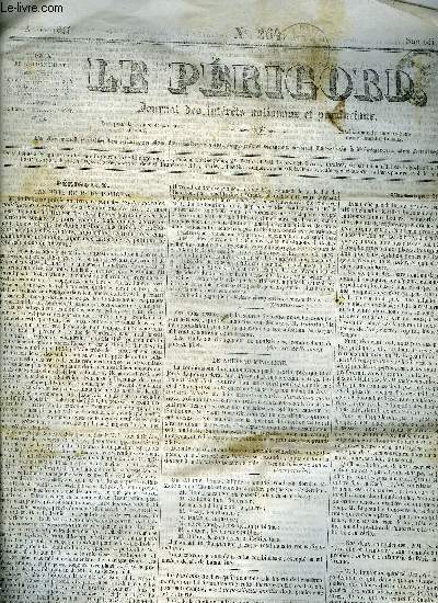LE PERIGORD JOURNAL DES INTERETS NATIONAUX ET PROVINCIAUX N264 1844 - Prigueux une note de M. de Polignac - le nouveau ministre - la rose de la valle - cour d'assises de la Dordogne vols a main arme Jean Mathieu et Jean Bousquet etc.