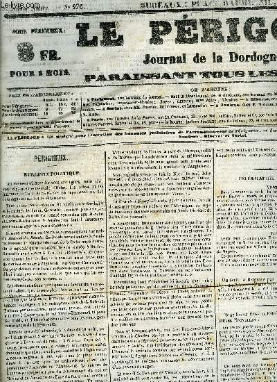 LE PERIGORD JOURNAL DE LA DORDOGNE - NEUVIEME ANNEE 1860 - LOT DE 90 NUMEROS .