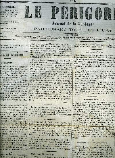LE PERIGORD JOURNAL DE LA DORDOGNE - DOUZIEME ANNEE 1863 - LOT DE 317 NUMEROS .