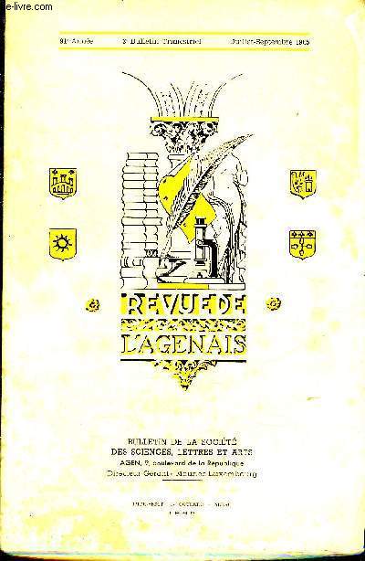 REVUE DE L'AGENAIS - 91EME ANNEE - N 3 - Un rgicide anglais  Nrac par Lagrange Ferregues - emigrs agenais en Angleterre par De Parrel etc.