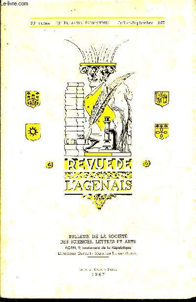 REVUE DE L'AGENAIS - 93EME ANNEE - N 3 - 7e table table dcennale et mthodique de la revue 1890-1899 - l'infortune Catherine de Bourbon soeur unique d'Henri IV par Fonda - Brutus le Nracais par Tonnadre - la pnicilline et son histoire par Thizy etc.