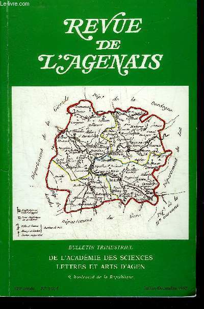 REVUE DE L'AGENAIS - 120EME ANNEE - N 3-4 - Les architectures mgalithiques de la rgion Nracaise par Devignes - parallle sommaire des amphithtres romains d'Agen et de Bordeaux par Dufilho etc.