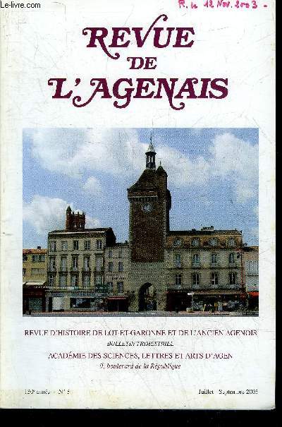 REVUE DE L'AGENAIS - 130EME ANNEE - N 3 - Biographie de Ferdinant Laulanie 1850-1906 par Bodin Rozat de Mandres Negre - l'archiprt de Fumel vu par son vque Mgr Joly en 1667 - Saint Graud de Monsempron et Notre Dame de Libos prieur et cur.