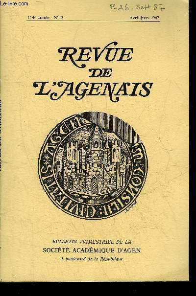 ANNUAIRE DE LA SOCIETE ACADEMIQUE D'AGEN ANNEE 1987.